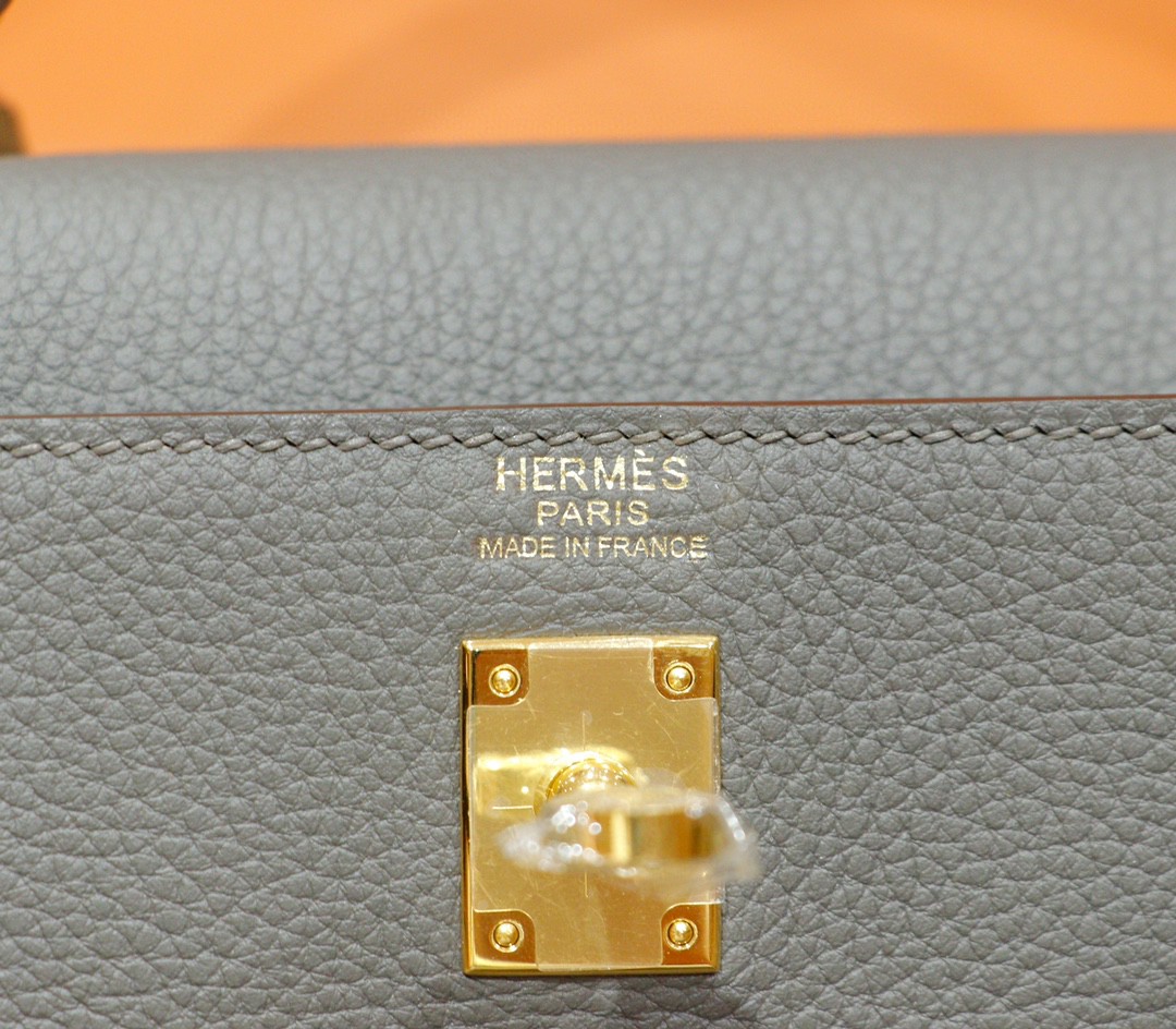 Hermès（爱马仕）Kelly 凯莉包 锡器灰 togo 全手缝 小牛皮 金扣 25cm