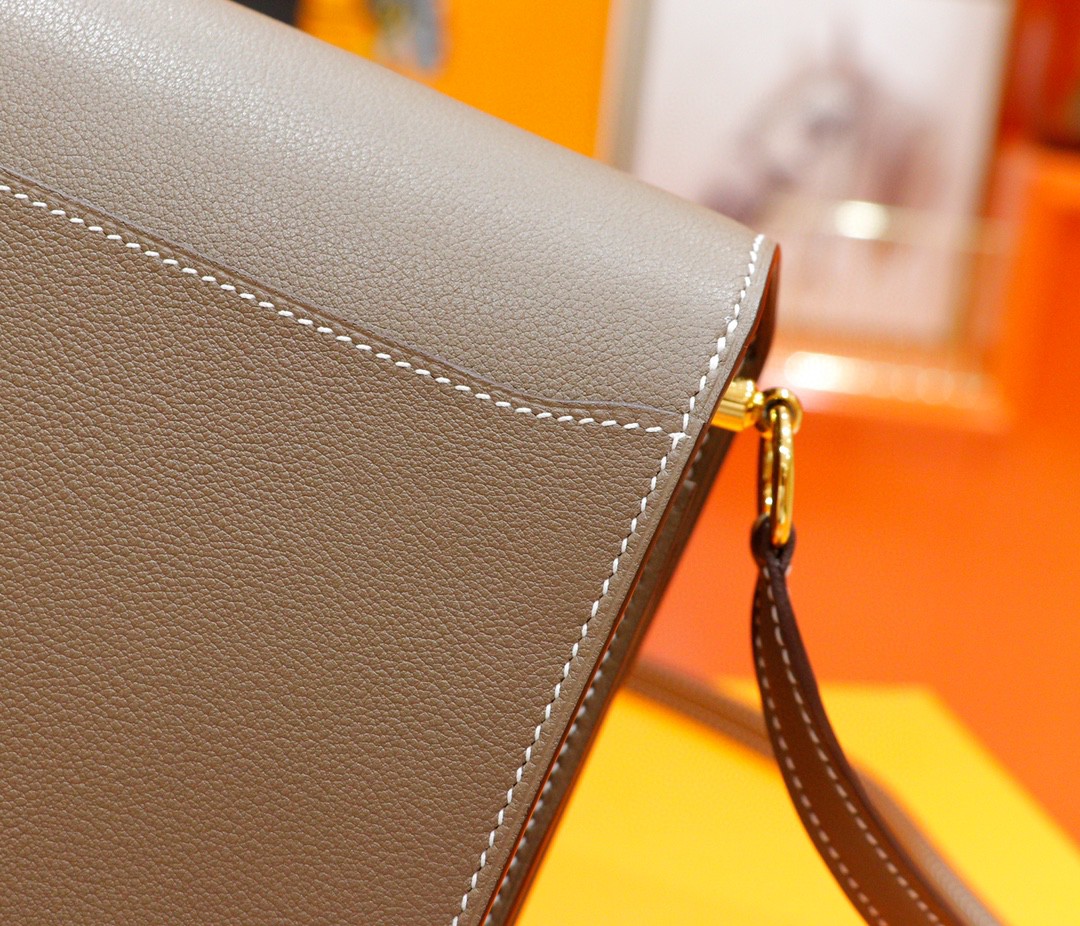 Hermès（爱马仕）Roulis 猪鼻包 19cm 大象灰 Evercolor 小牛皮 金扣 全手缝