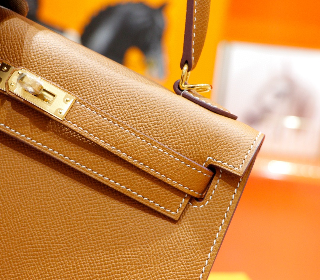 Hermès（爱马仕）Kelly 凯莉包 金棕 Epsom 全手缝 金扣 25cm