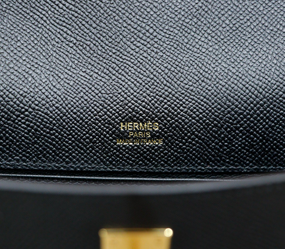 Hermès（爱马仕）Minikelly 迷你凯莉 晚宴包 黑色 Epsom 全手缝 金扣 22cm