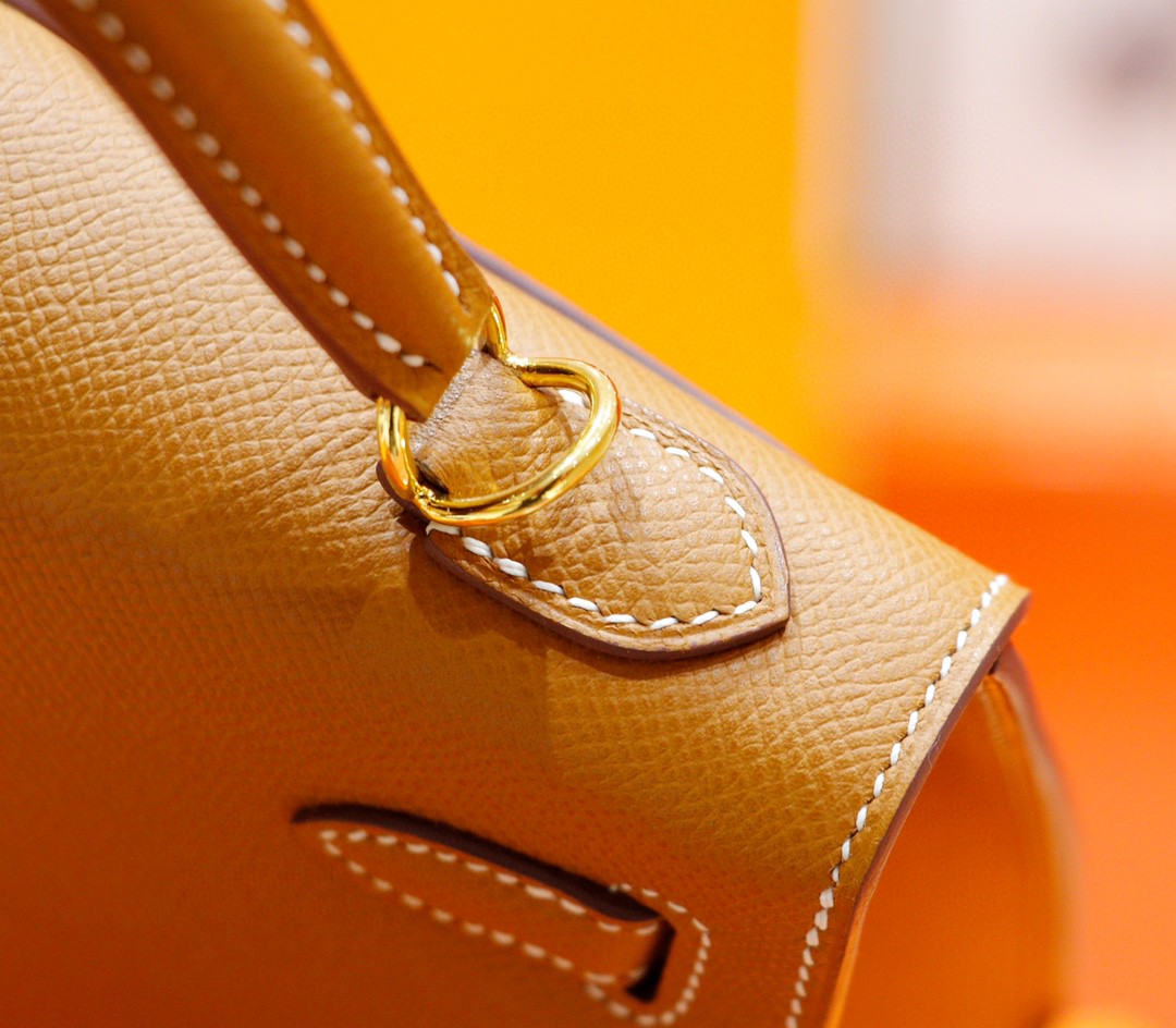 Hermès（爱马仕）Kelly 凯莉包 金棕 Epsom 全手缝 金扣 25cm