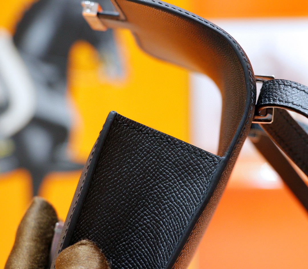 Hermès（爱马仕）Constance 空姐包 黑色 Epsom 全手缝 银扣 14cm