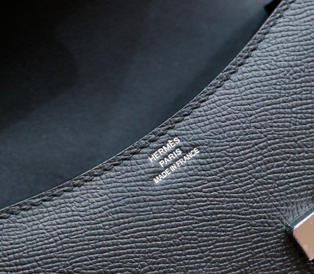 Hermès（爱马仕）Constance 空姐包 黑色 Epsom 全手缝 银扣 14cm