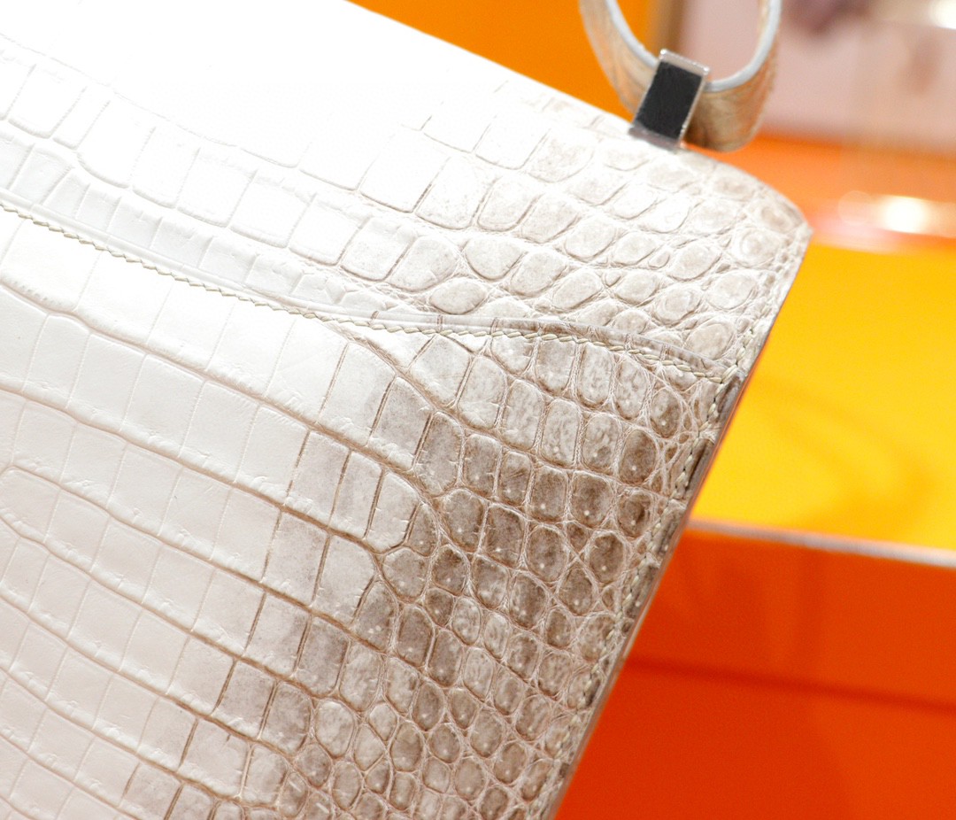 Hermès（爱马仕）Constance 空姐包 喜马拉雅 鳄鱼皮 银扣 24cm