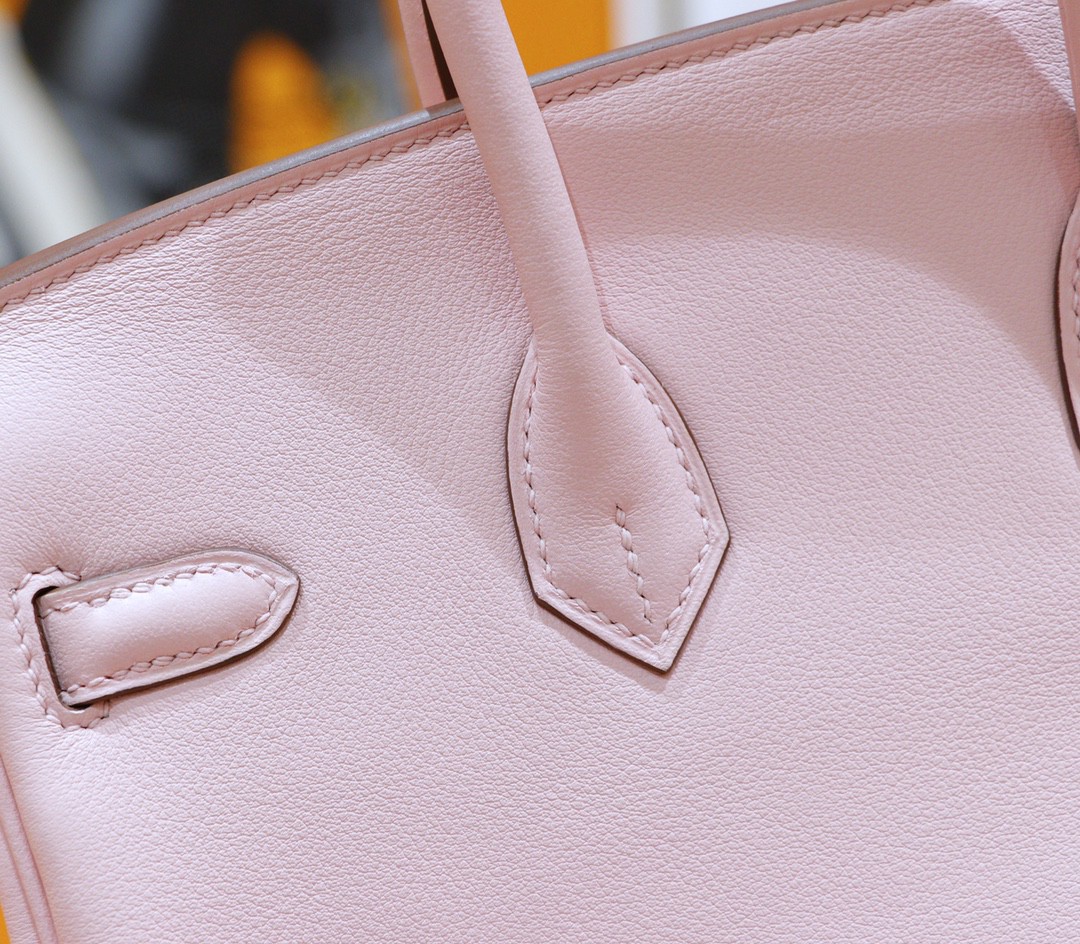 Hermès（爱马仕）Birkin 铂金包 奶昔粉 Swift 全手缝 银扣 25cm
