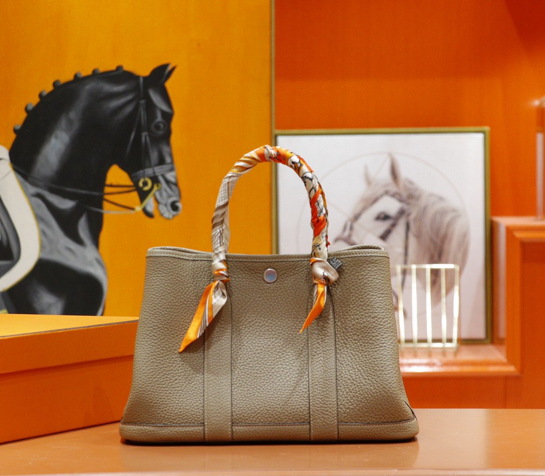 Hermès（爱马仕）Garden party 花园包 风衣灰 Togo 全手缝 银扣 30cm