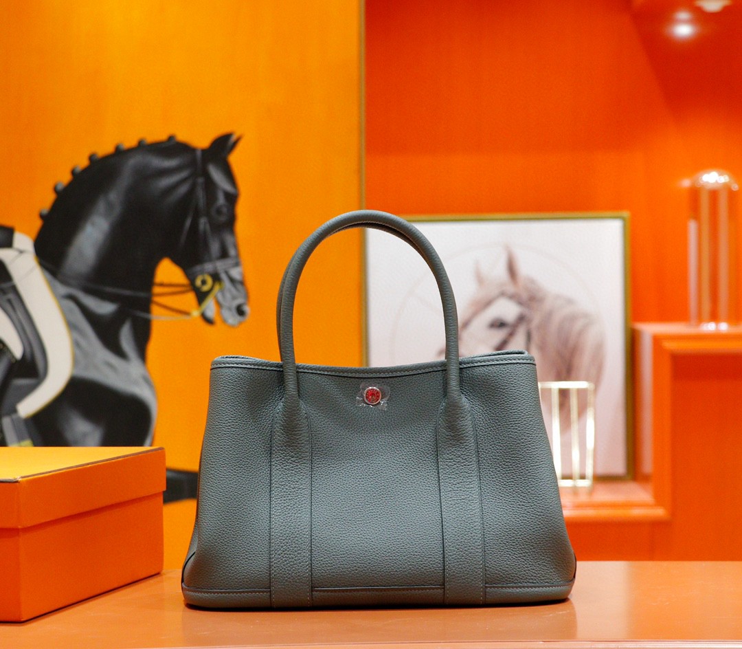Hermès（爱马仕）Garden party 花园包 杏仁绿 Togo 全手缝 银扣 30cm