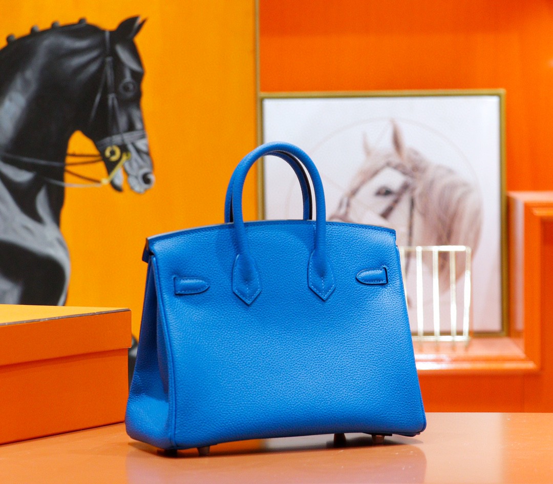 Hermès（爱马仕）Birkin 铂金包 希腊蓝 Togo 全手缝 银扣 25cm