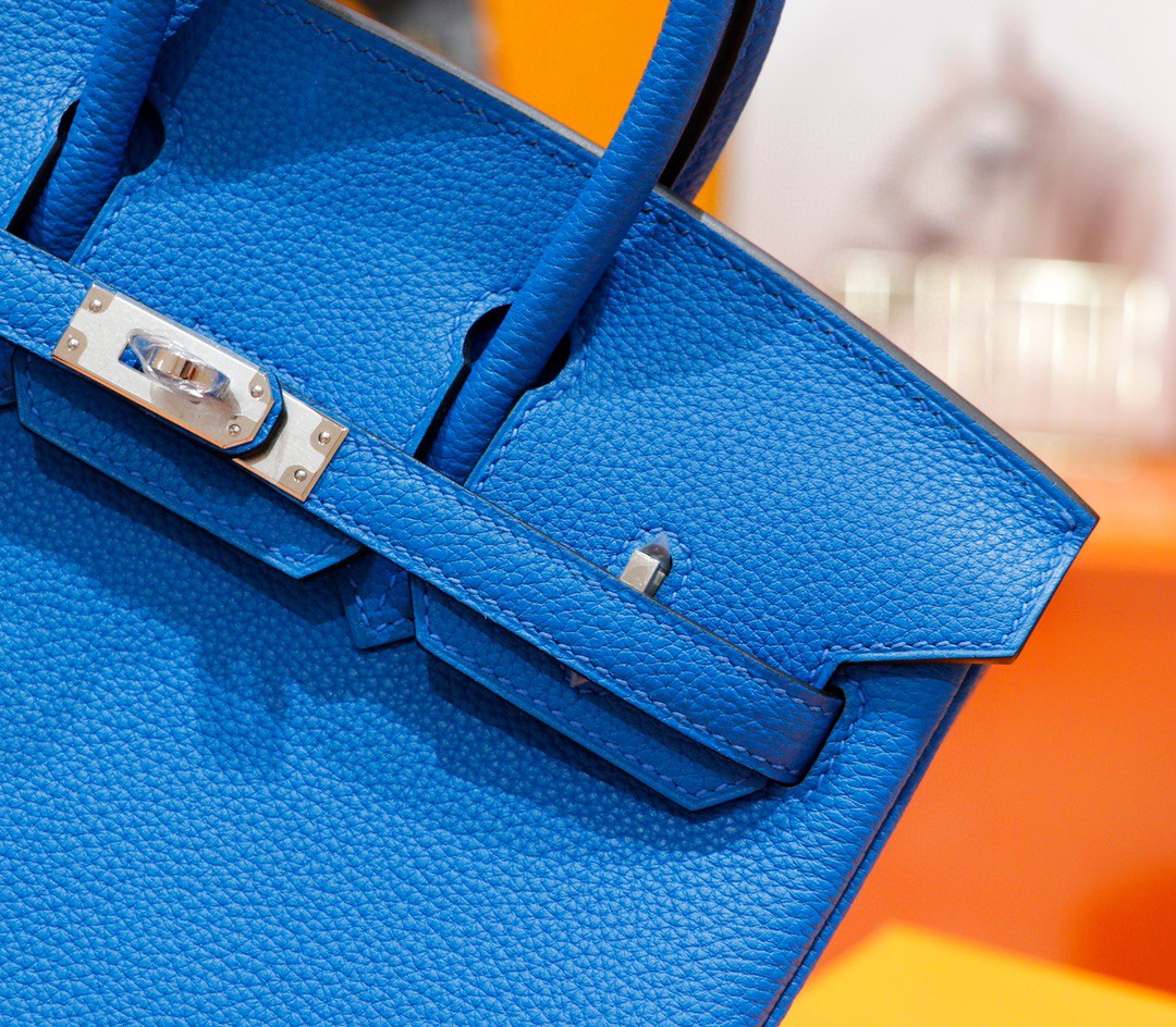 Hermès（爱马仕）Birkin 铂金包 希腊蓝 Togo 全手缝 银扣 25cm