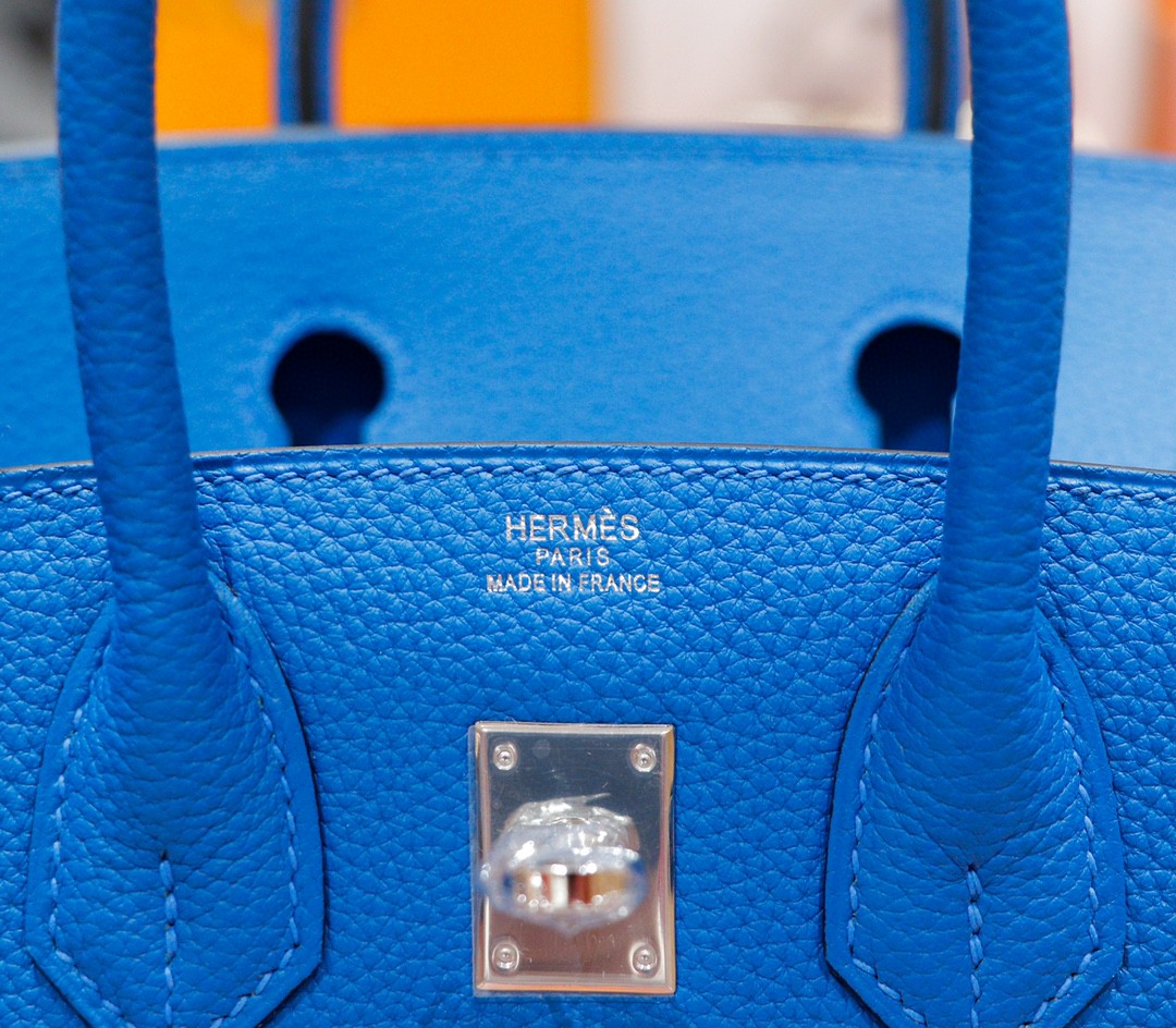 Hermès（爱马仕）Birkin 铂金包 希腊蓝 Togo 全手缝 银扣 25cm