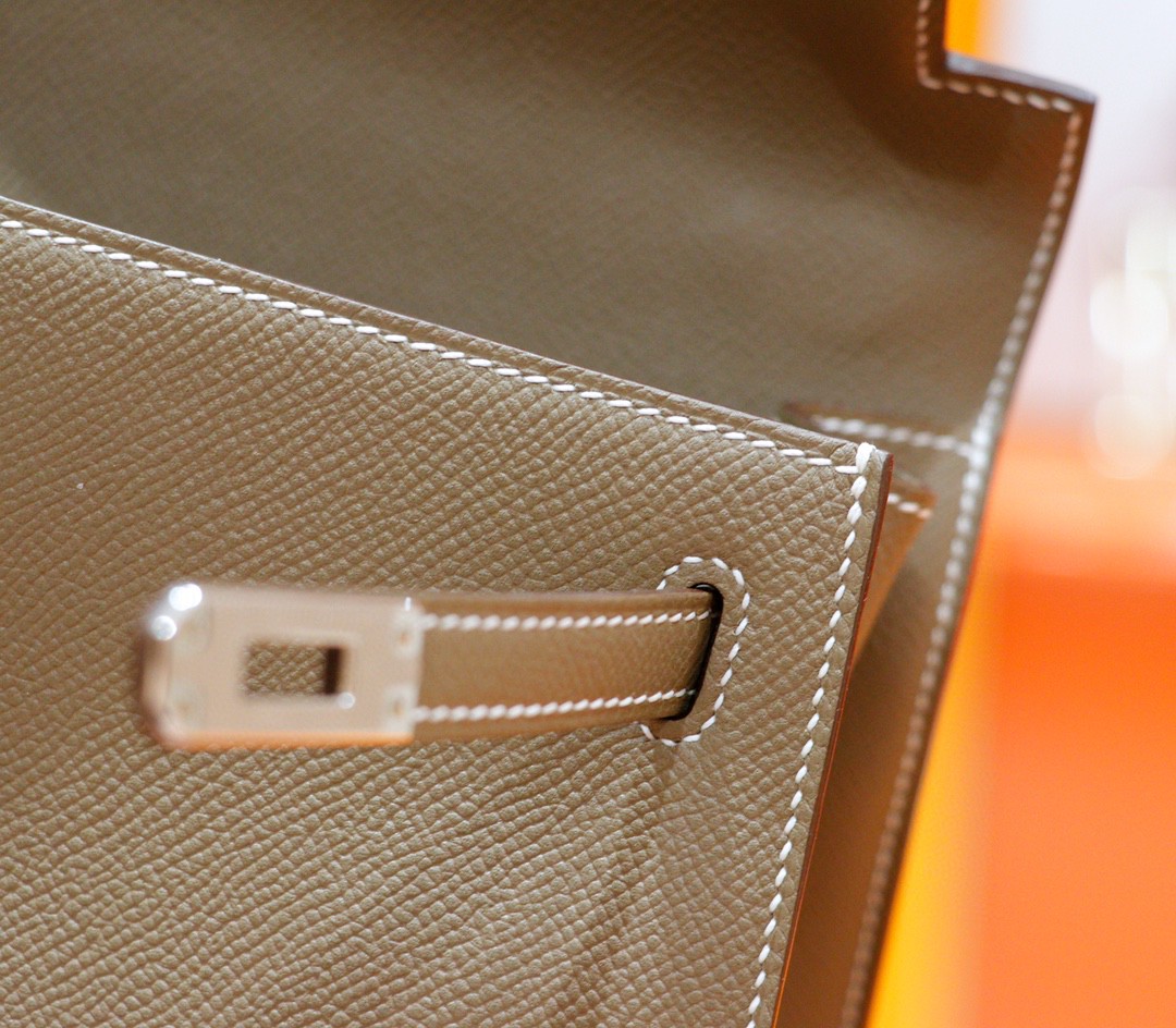 Hermès（爱马仕）Kelly 凯莉包 大象灰 Epsom 全手缝 银扣 25cm