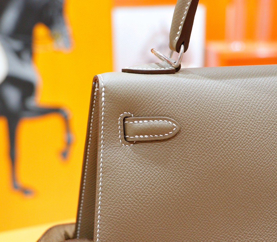 Hermès（爱马仕）Kelly 凯莉包 大象灰 Epsom 全手缝 银扣 25cm