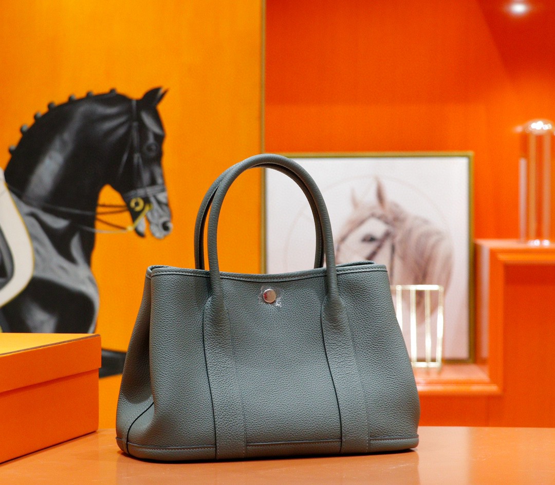 Hermès（爱马仕）Garden party 花园包 杏仁绿 Togo 全手缝 银扣 30cm