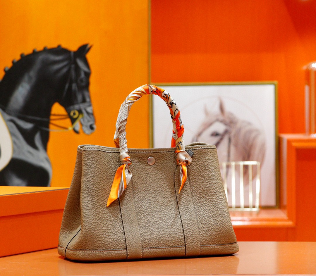 Hermès（爱马仕）Garden party 花园包 风衣灰 Togo 全手缝 银扣 30cm