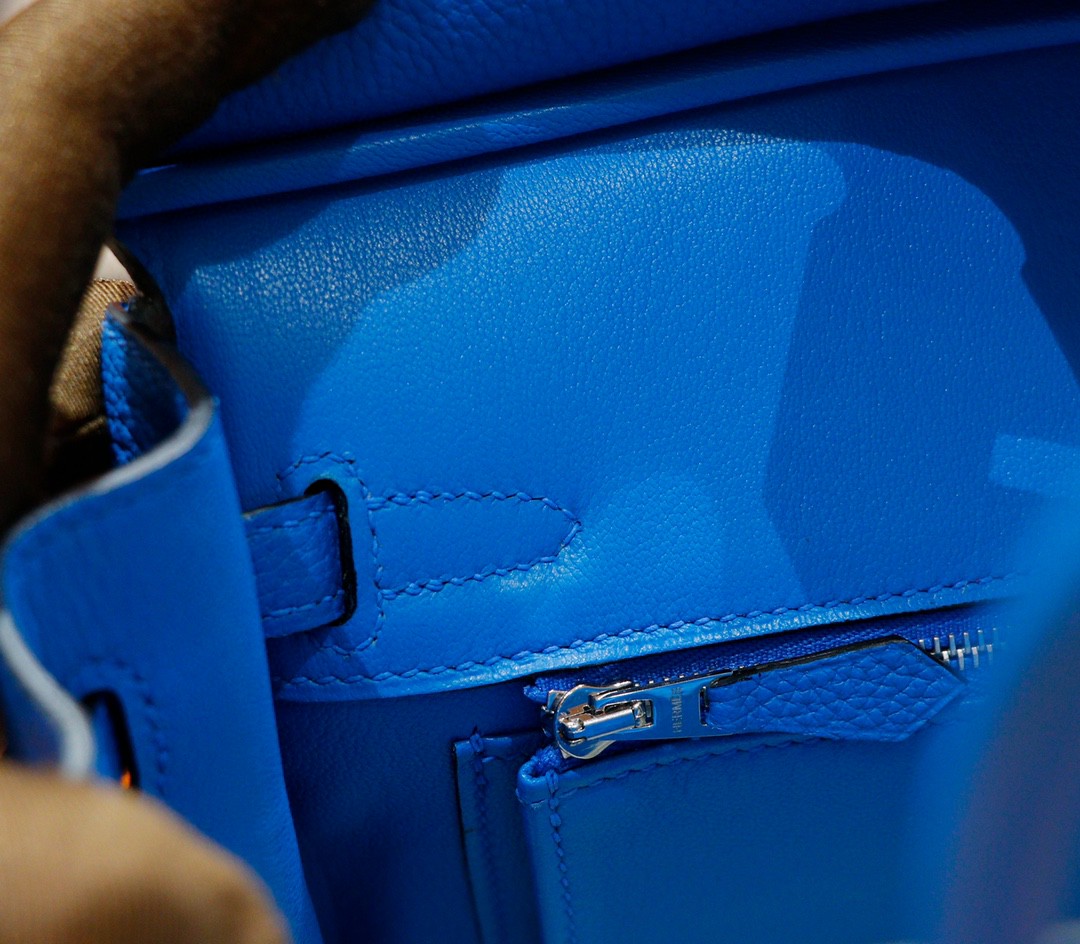 Hermès（爱马仕）Birkin 铂金包 希腊蓝 Togo 全手缝 银扣 25cm