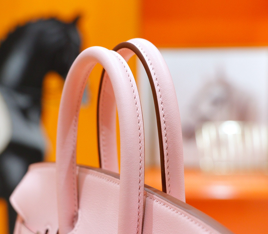 Hermès（爱马仕）Birkin 铂金包 奶昔粉 Swift 全手缝 银扣 25cm