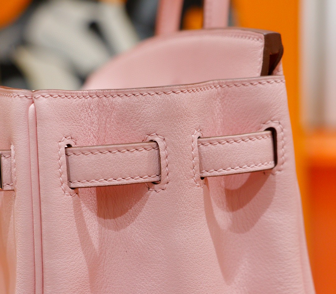 Hermès（爱马仕）Birkin 铂金包 奶昔粉 Swift 全手缝 银扣 25cm