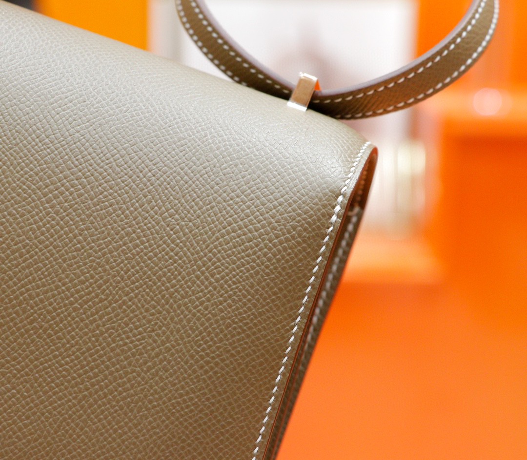 Hermès（爱马仕）Constance 空姐包 大象灰 Epsom 全手缝 浅金扣 19cm