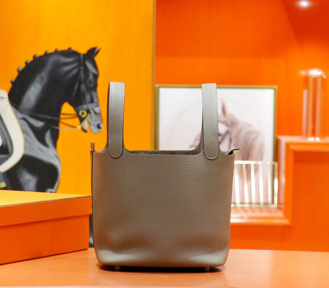 Hermès（爱马仕）Picotin 菜篮子 沥青灰 Togo 全手缝 金扣 22cm