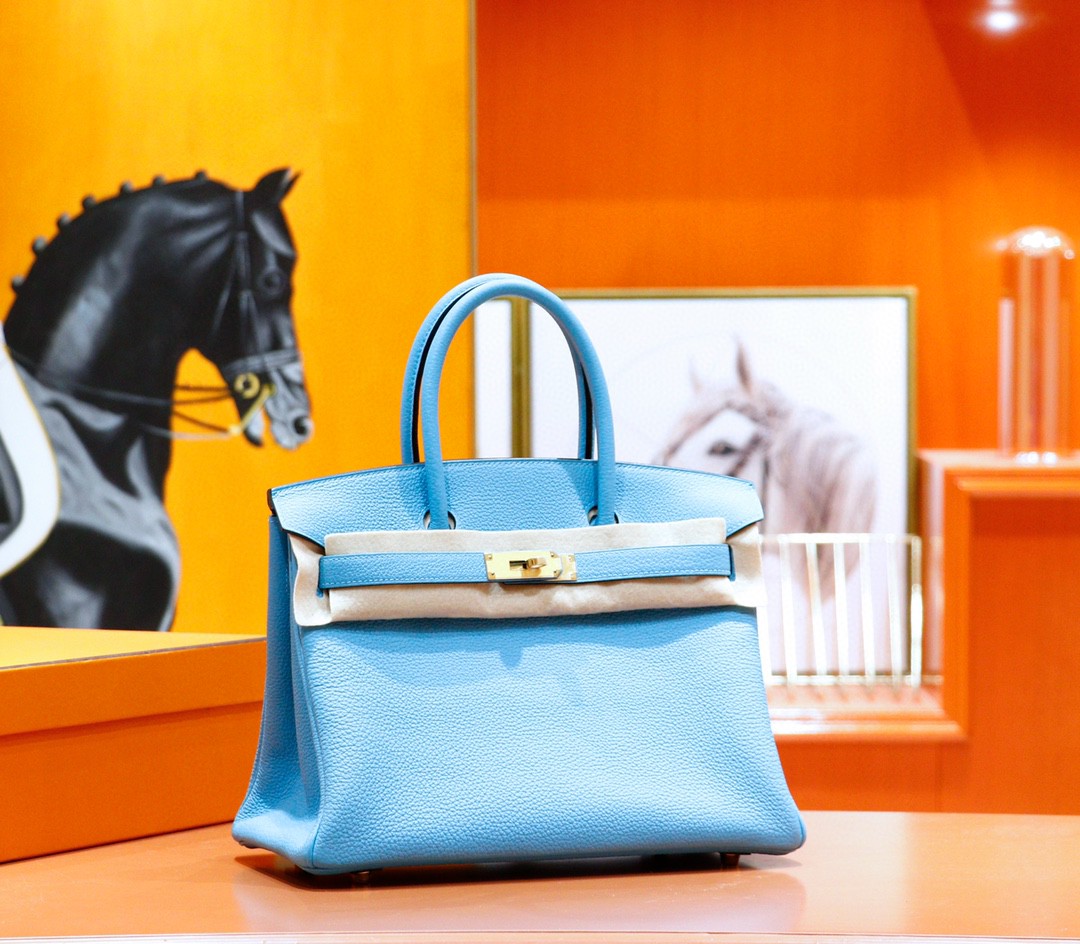 Hermès（爱马仕）Birkin 铂金包 北方蓝 Togo 全手缝 金扣 30cm