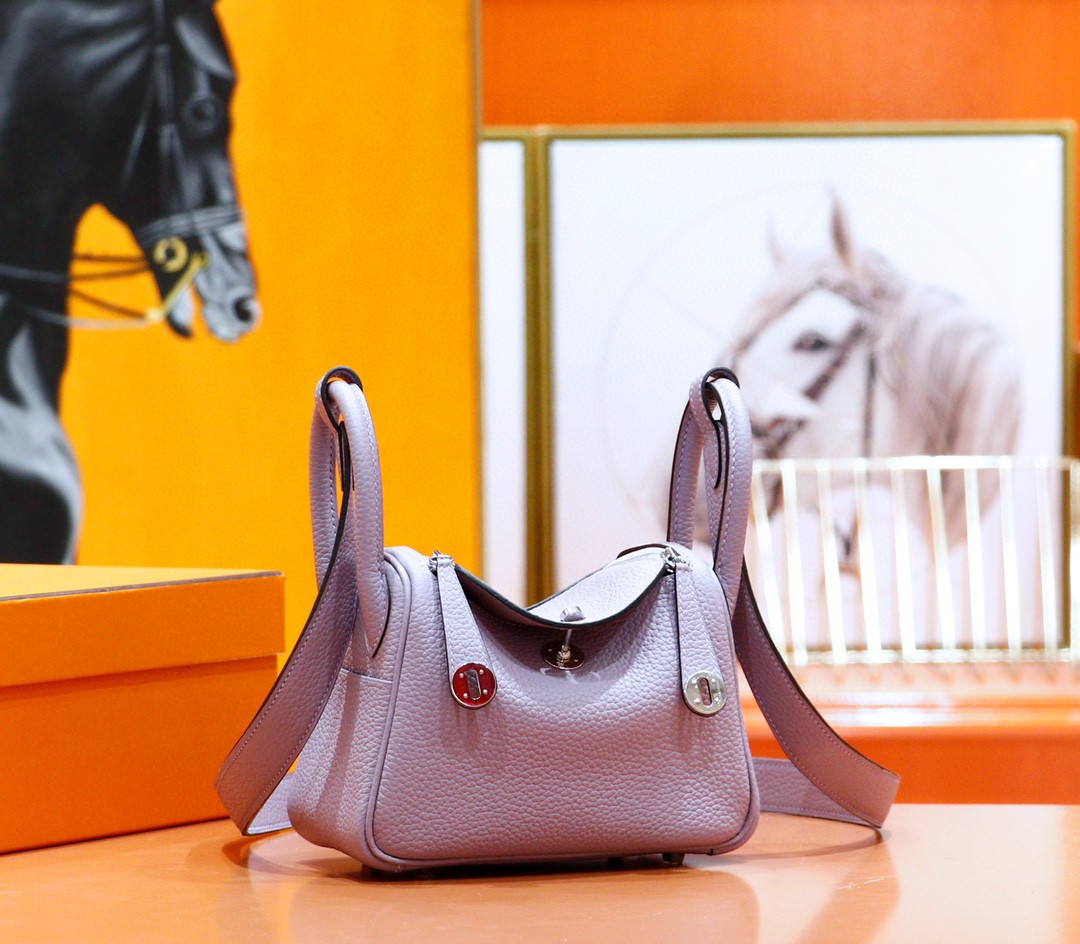 Hermès（爱马仕）Lindy 琳迪包 香芋紫 Togo 全手缝 银扣 20cm