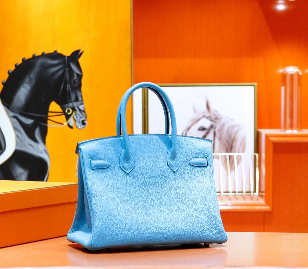 Hermès（爱马仕）Birkin 铂金包 北方蓝 Togo 全手缝 金扣 30cm