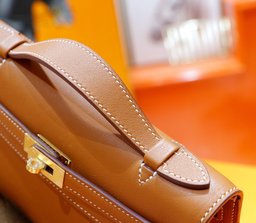 Hermès（爱马仕）Minikelly 迷你凯莉 金棕 Swift 全手缝 金扣 22cm 晚宴包