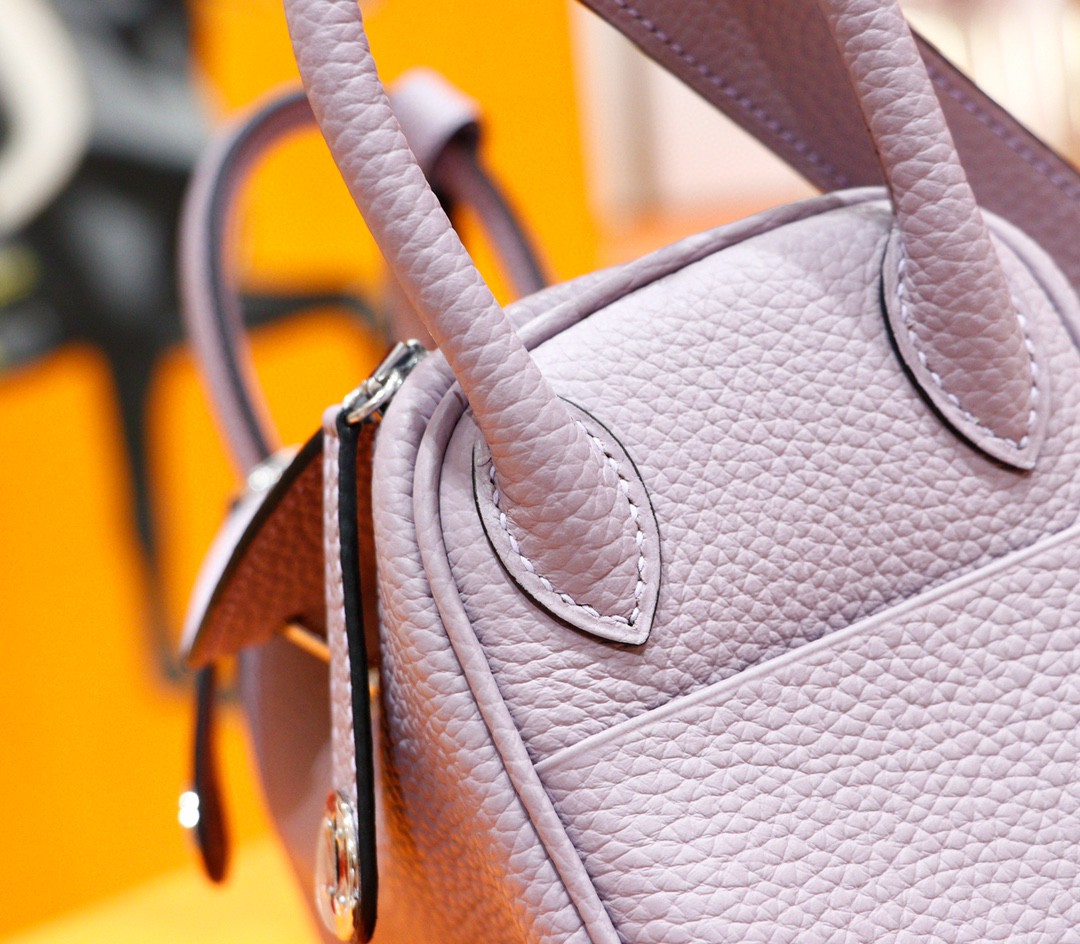 Hermès（爱马仕）Lindy 琳迪包 香芋紫 Togo 全手缝 银扣 20cm