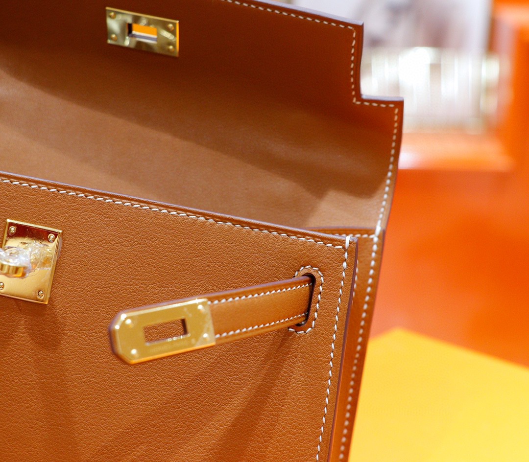Hermès（爱马仕）Minikelly 迷你凯莉 金棕 Swift 全手缝 金扣 22cm 晚宴包