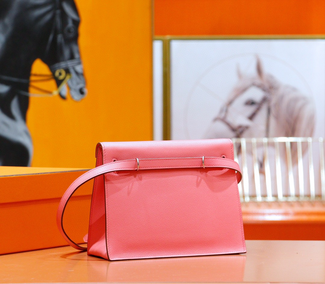 Hermès（爱马仕）Kelly danse 跳舞包 唇膏粉 Evercolor 全手缝 银扣