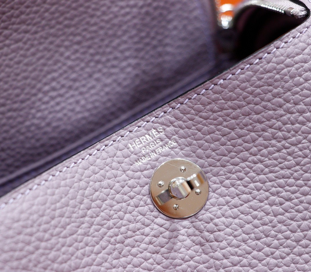 Hermès（爱马仕）Lindy 琳迪包 香芋紫 Togo 全手缝 银扣 20cm