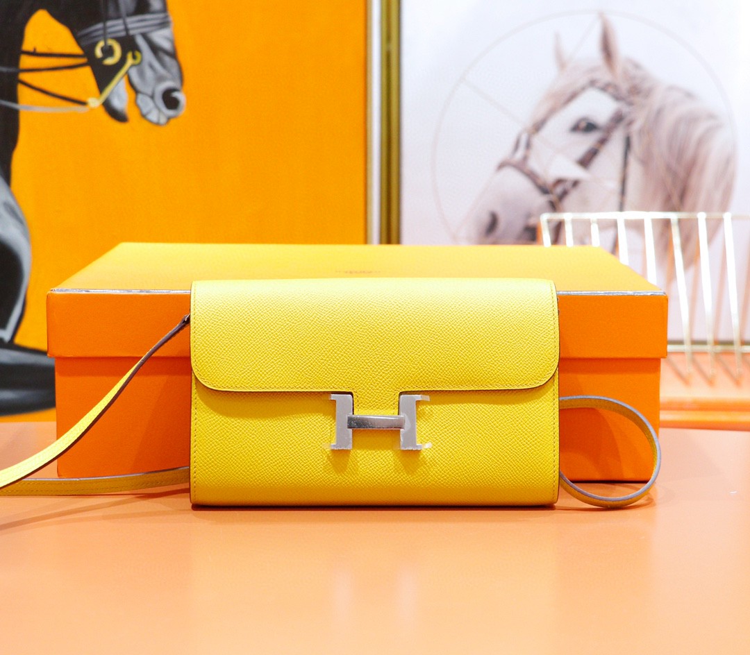 Hermès（爱马仕）Constance ToGo 琥珀黄 Epsom 全手缝 银扣