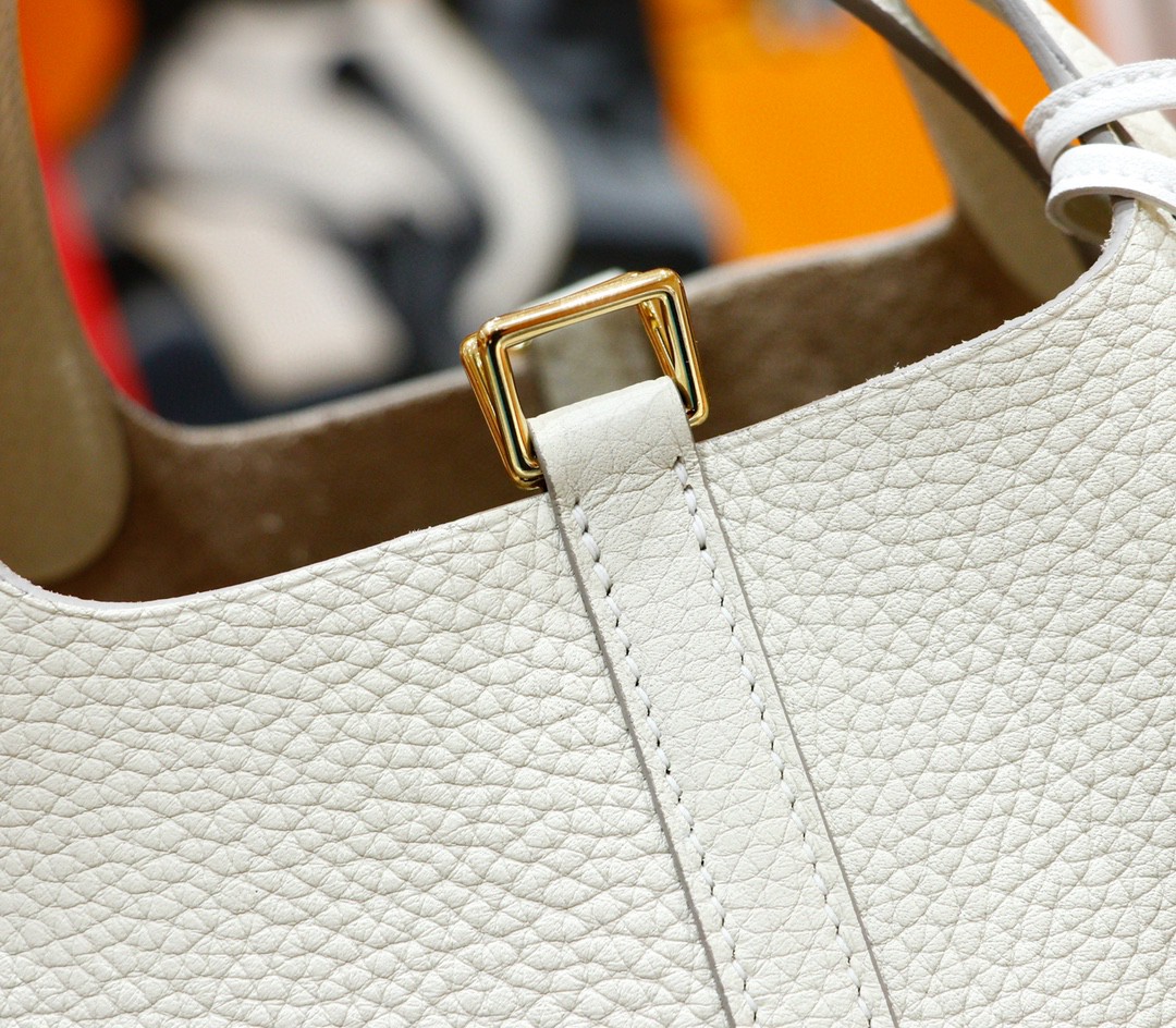 Hermès（爱马仕）Picotin 菜篮子 奶昔白 Togo 全手缝 金扣 18cm