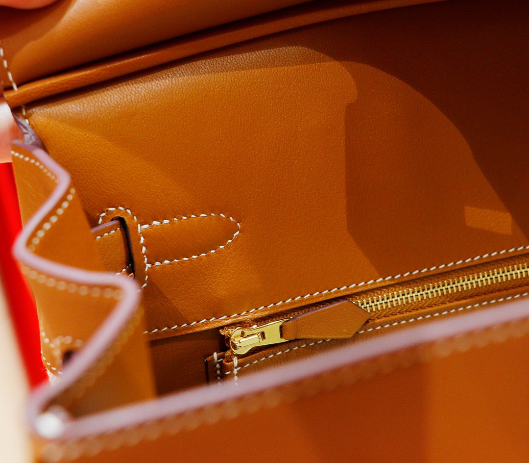 Hermès（爱马仕）Birkin 铂金包 金棕拼原版帆布 金扣 30cm 全手缝