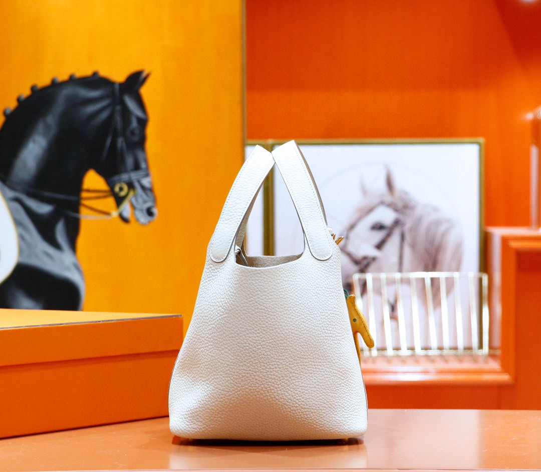 Hermès（爱马仕）Picotin 菜篮子 奶昔白 Togo 全手缝 金扣 18cm