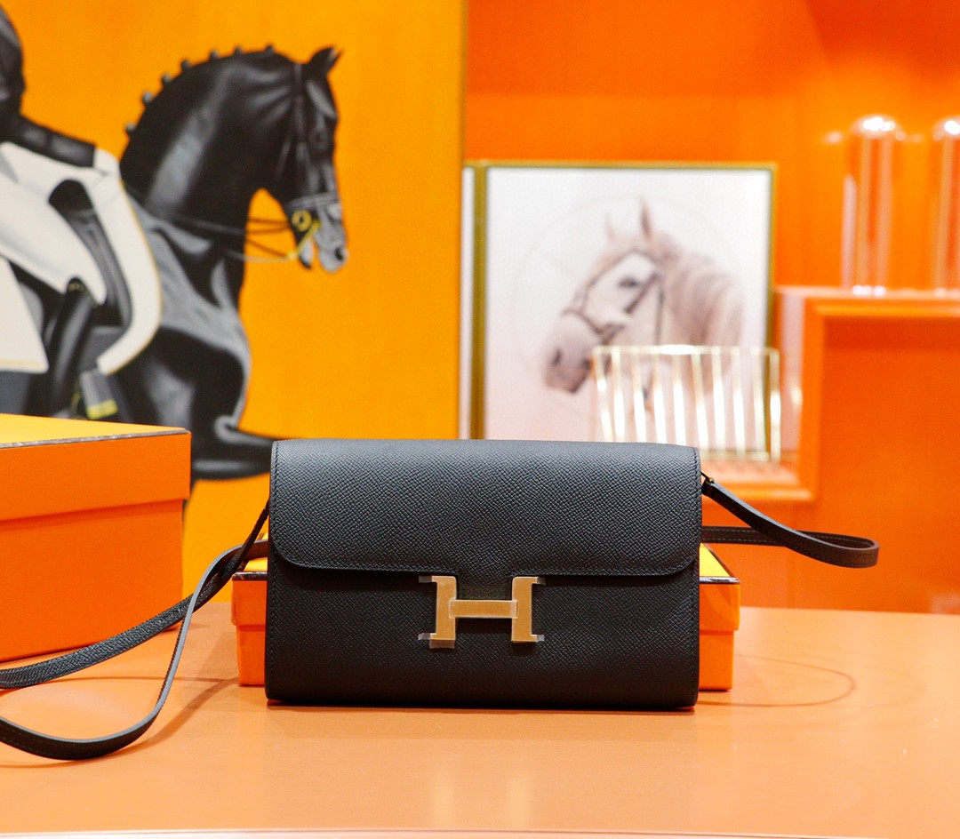 Hermès（爱马仕）Constance ToGo 黑色 Epsom 全手缝 金扣