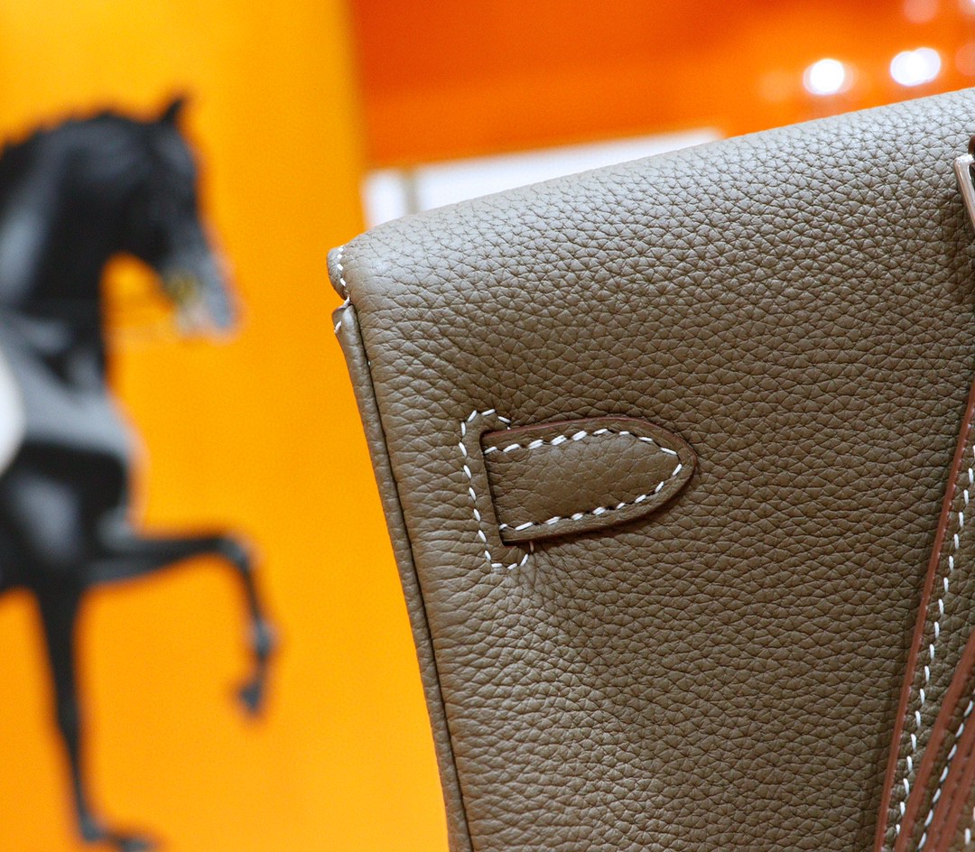 Hermès（爱马仕）Kelly ado 双肩包 大象灰 Togo 全手缝 银扣