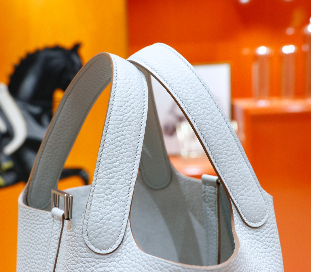 Hermès（爱马仕）Picotin 菜篮子 珍珠灰 Togo 银扣 18cm 全手缝
