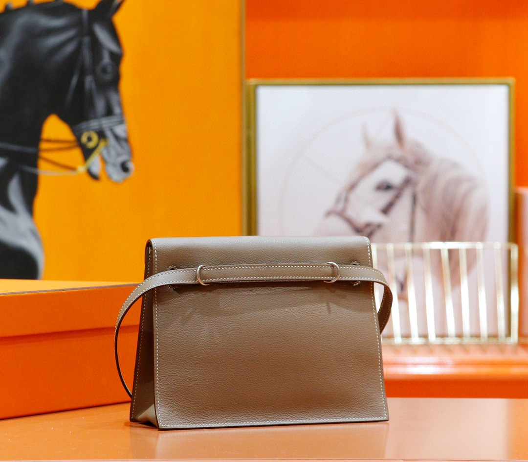 Hermès（爱马仕）Kelly danse 跳舞包 大象灰 Evercolor 全手缝 银扣