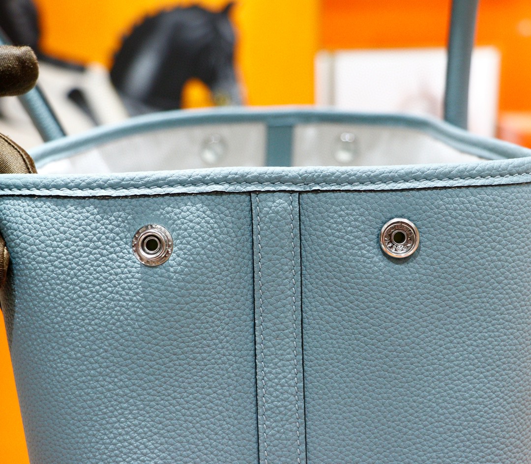 Hermès（爱马仕）Garden party 花园包 天青色 Togo 全手缝 银扣 30cm