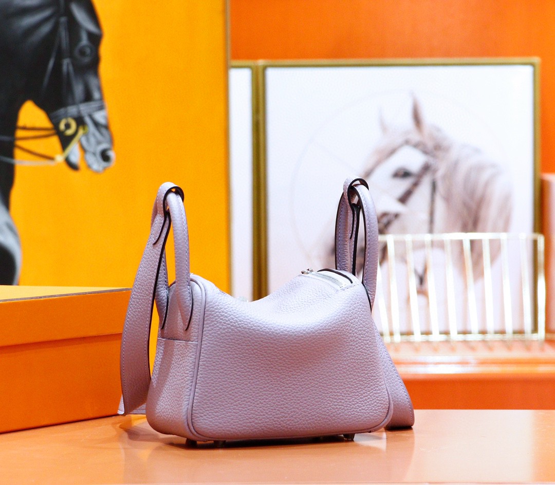 Hermès（爱马仕）Lindy 琳迪包 香芋紫 Togo 全手缝 银扣 20cm