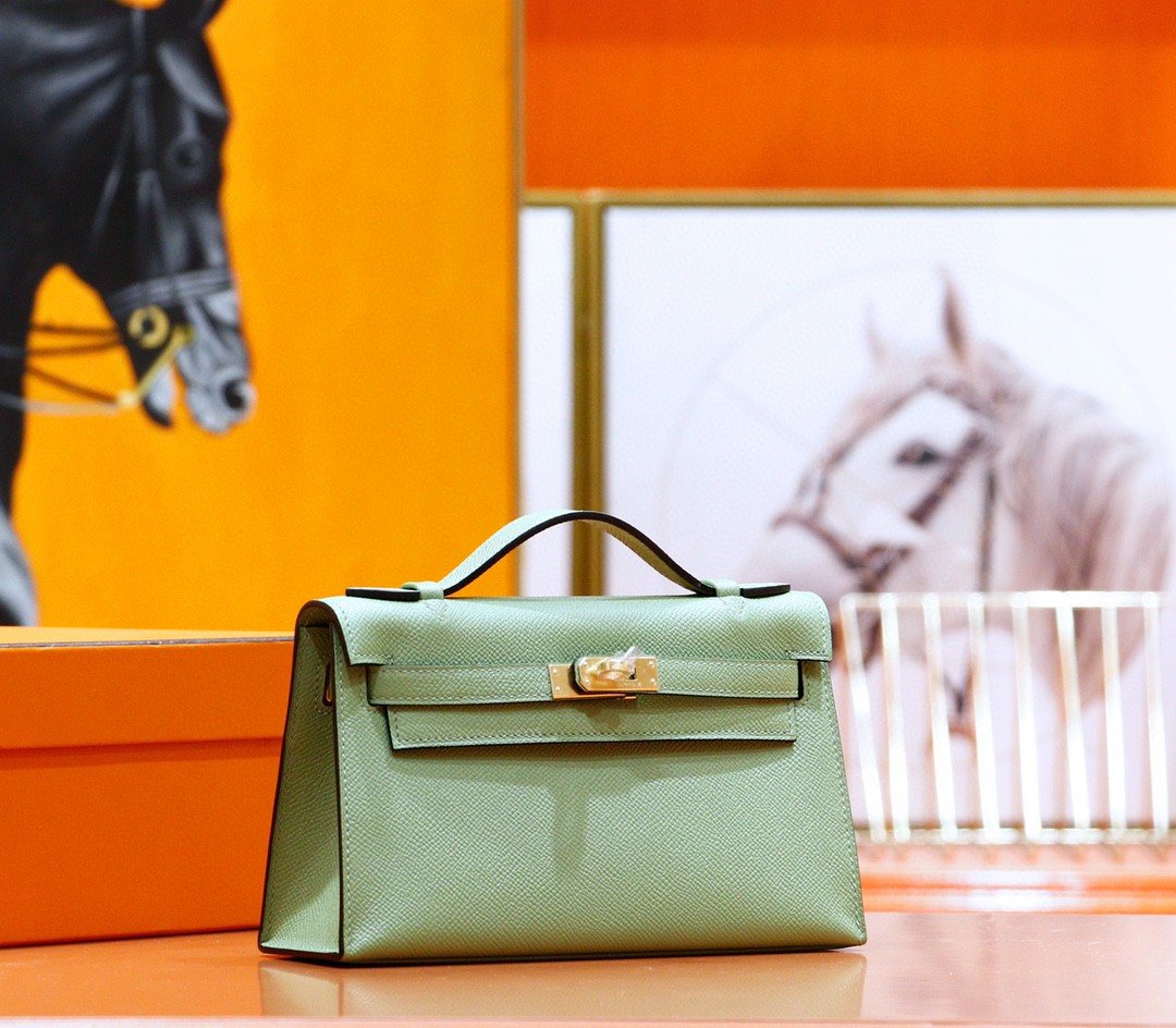 Hermès（爱马仕）Minikelly 迷你凯莉 牛油果绿 Epsom 全手缝 金扣 一代