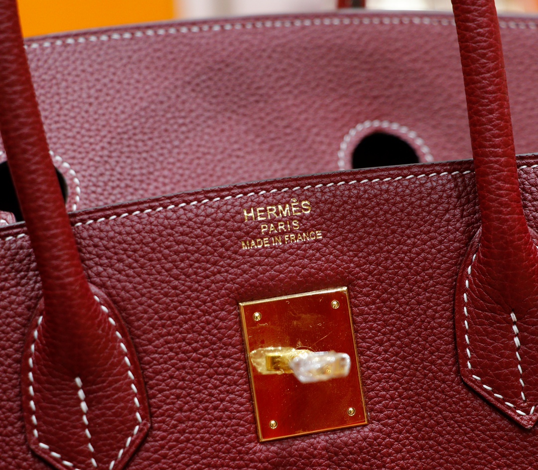 Hermès（爱马仕）Birkin 铂金包 石榴红 Togo 全手缝 金扣 35cm