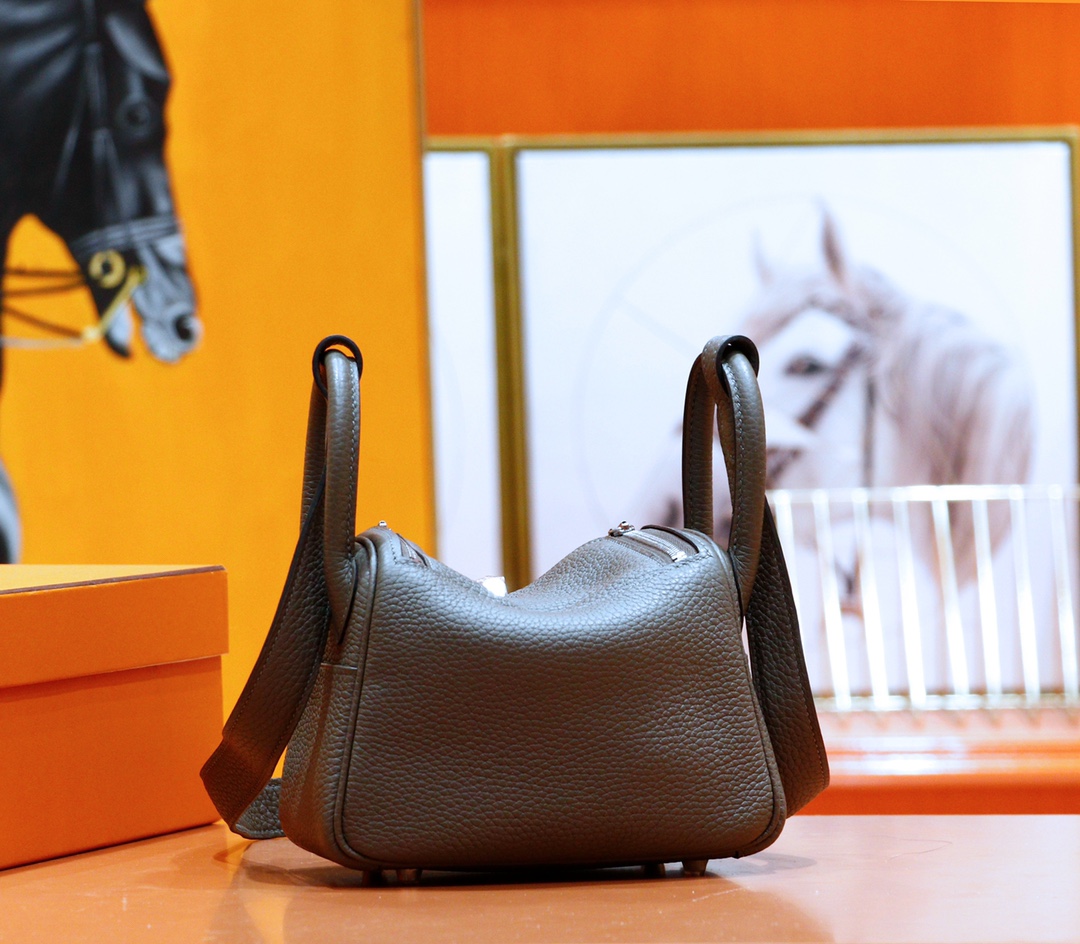 Hermès（爱马仕）Mini Lindy 迷你琳迪包 锡器灰 Togo 全手缝 银扣 20cm