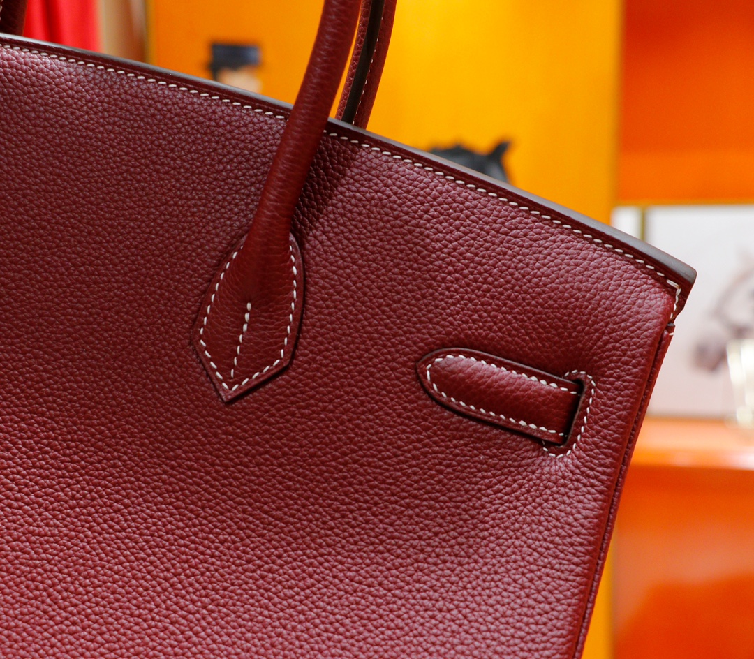 Hermès（爱马仕）Birkin 铂金包 石榴红 Togo 全手缝 金扣 35cm