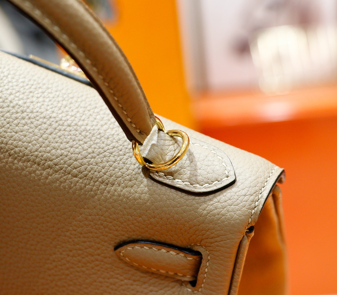 Hermès（爱马仕）Kelly 凯莉包 风衣灰 Togo 全手缝 金扣 25cm