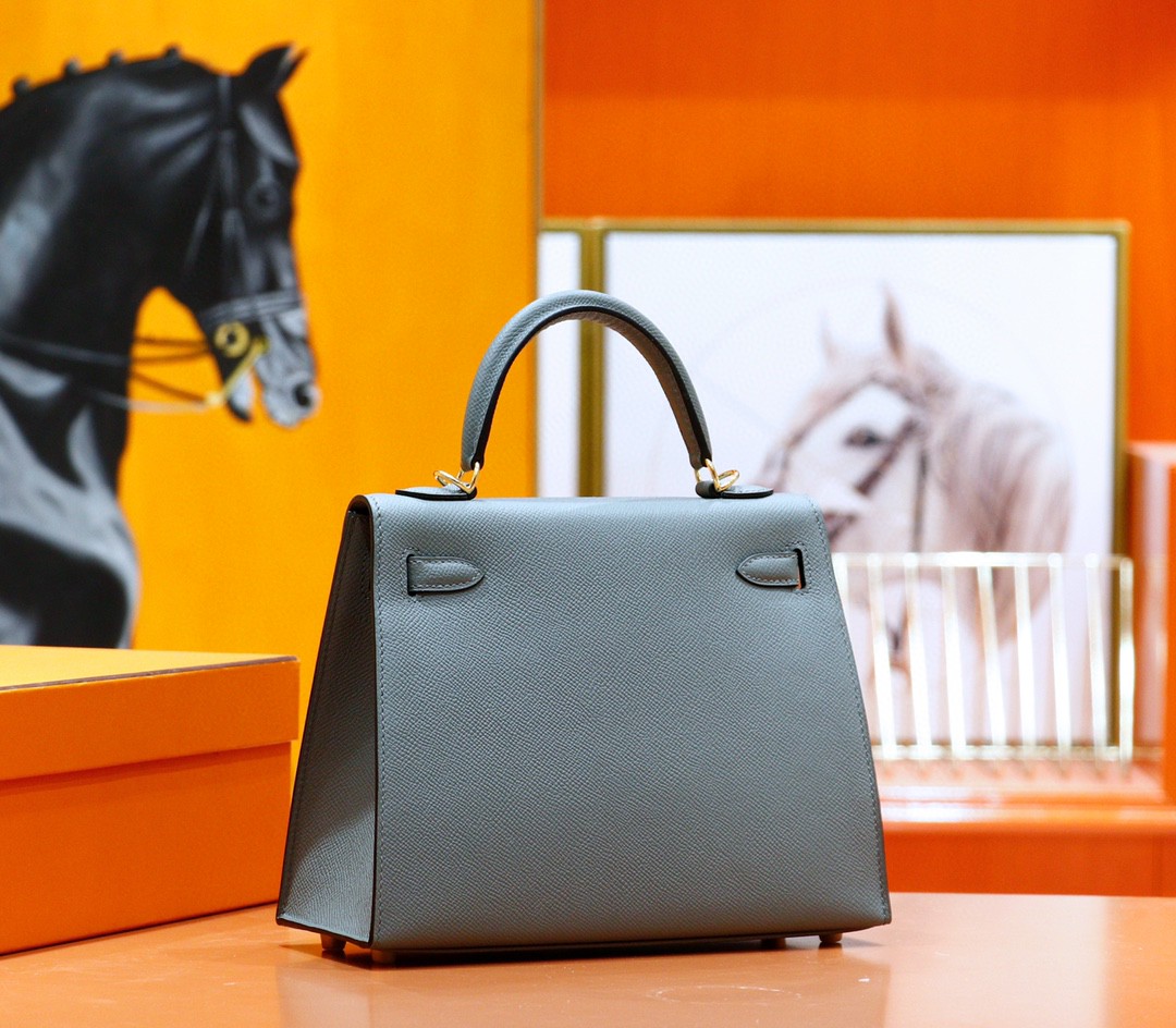 Hermès（爱马仕）Kelly 凯莉包 杏仁绿 Epsom 全手缝 金扣 25cm