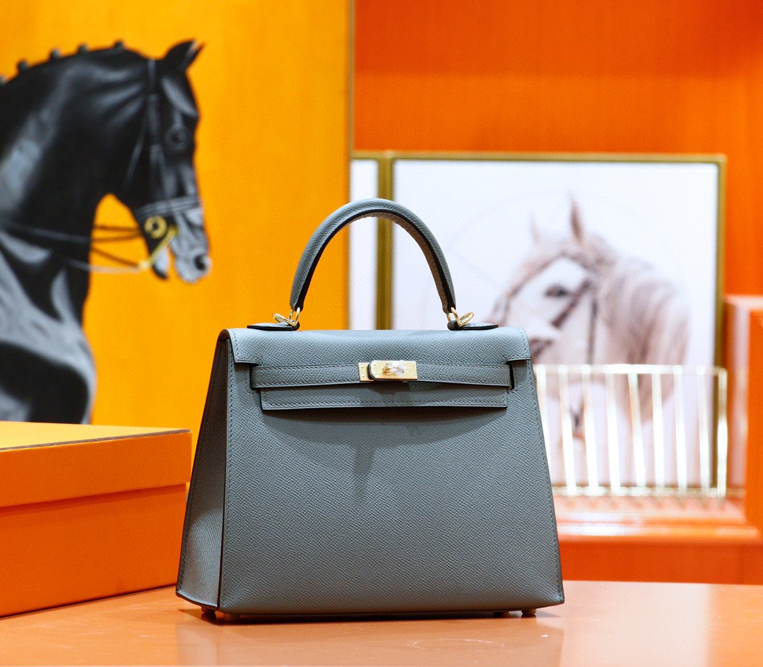 Hermès（爱马仕）Kelly 凯莉包 杏仁绿 Epsom 全手缝 金扣 25cm