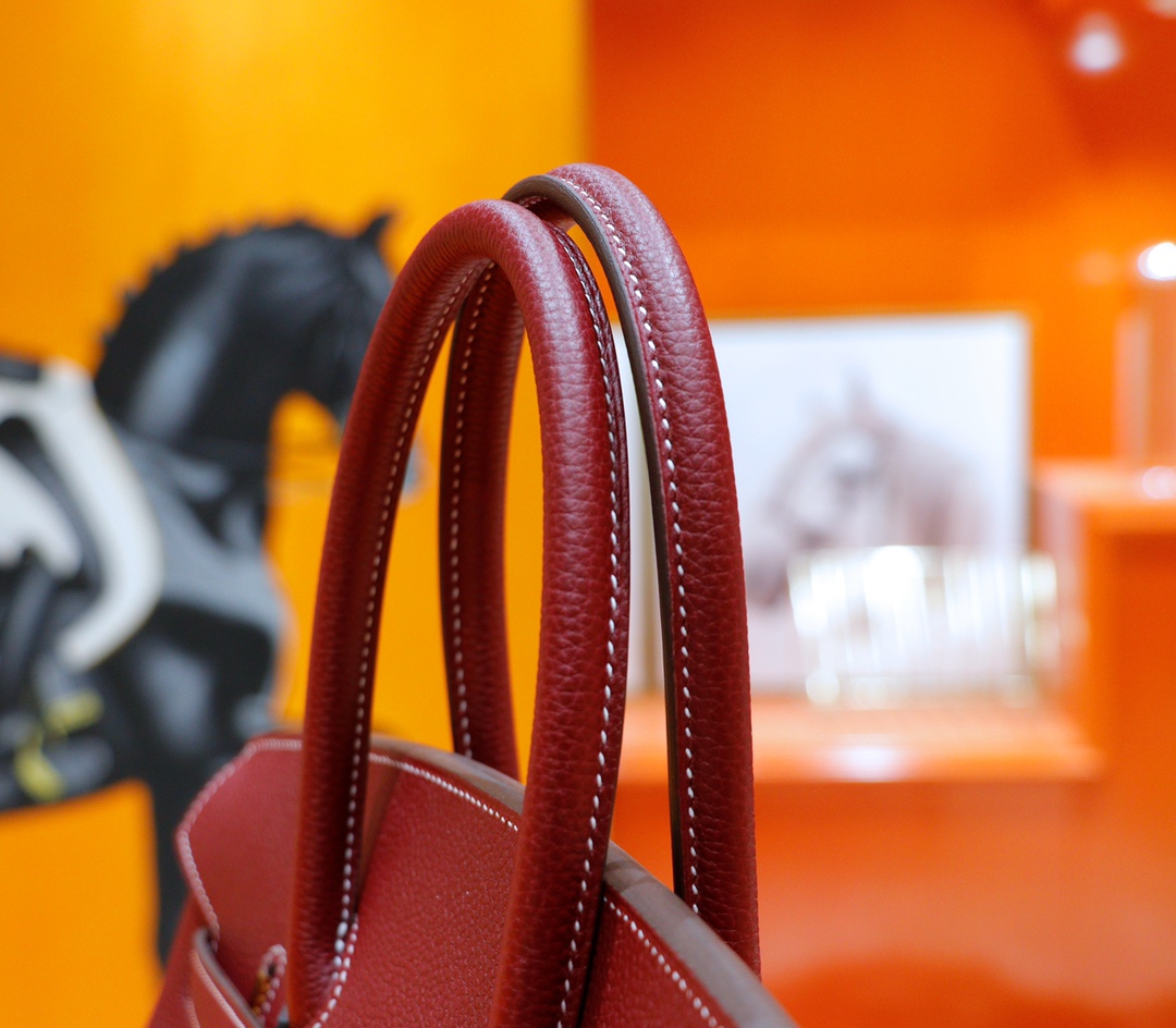 Hermès（爱马仕）Birkin 铂金包 石榴红 Togo 全手缝 金扣 35cm