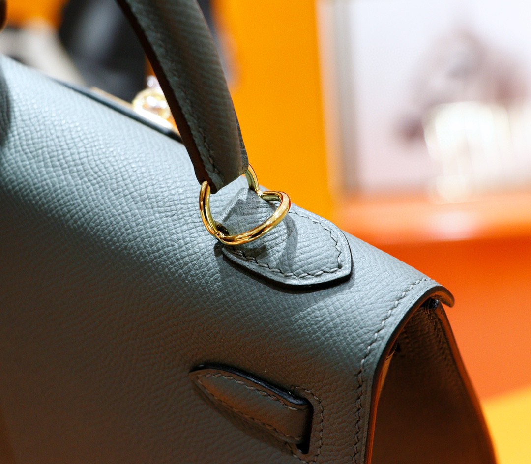 Hermès（爱马仕）Kelly 凯莉包 杏仁绿 Epsom 全手缝 金扣 25cm